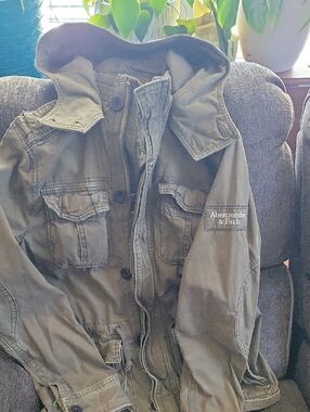 Abercrombie & Fitch Olive Green Hooded Field Jacket